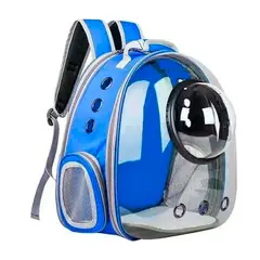 GENERICO - Mochila Bolso Transporte Transparente Mascotas Perros Gatos Azul