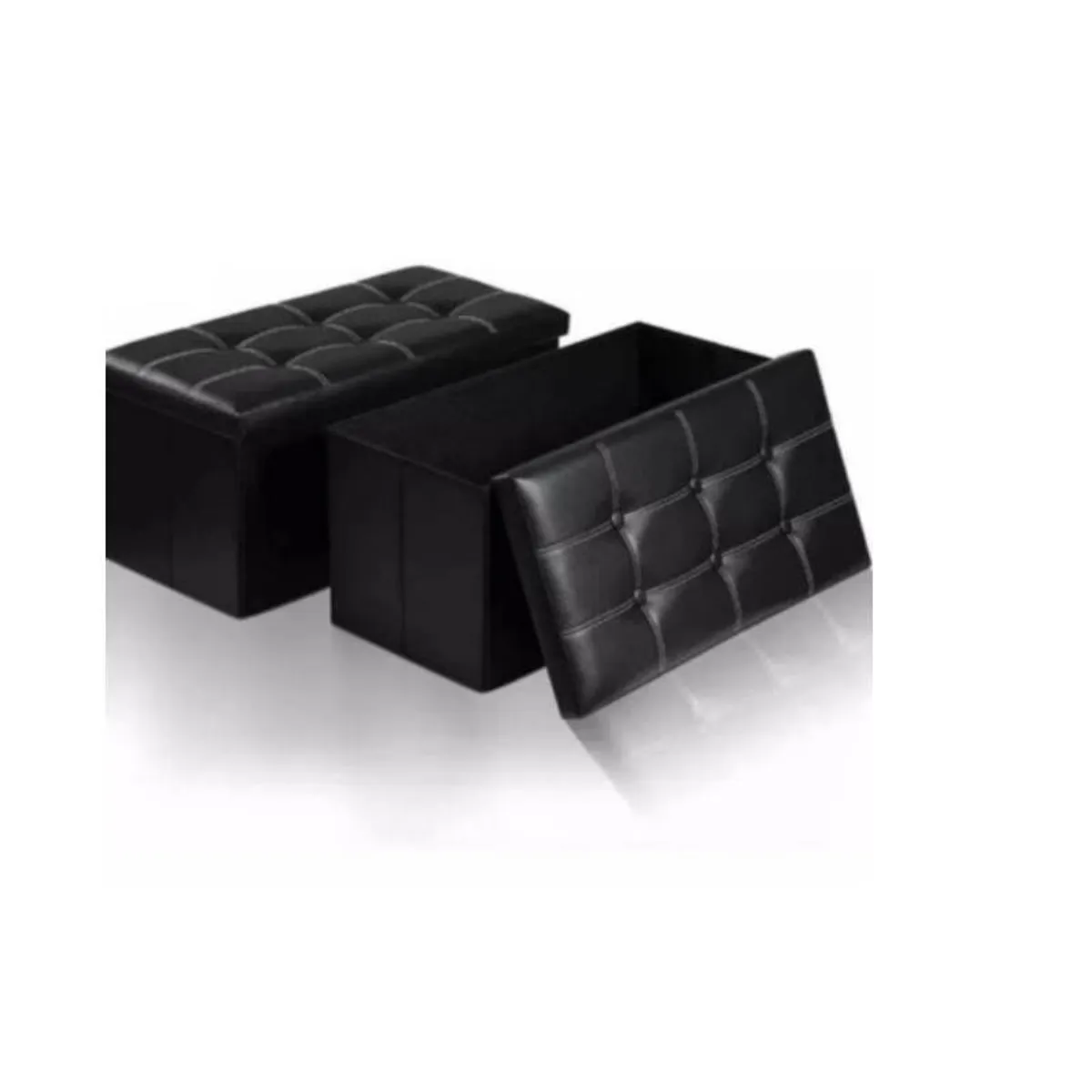 GENERICO - Puff Baúl Organizador Rectangular negro sw019