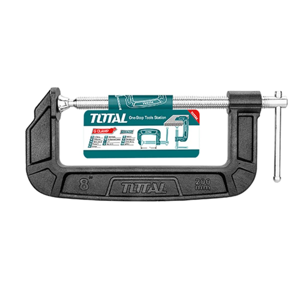 TOTAL TOOLS - Prensa Tipo C 8 Pulgadas (200mm) Total Tht13186