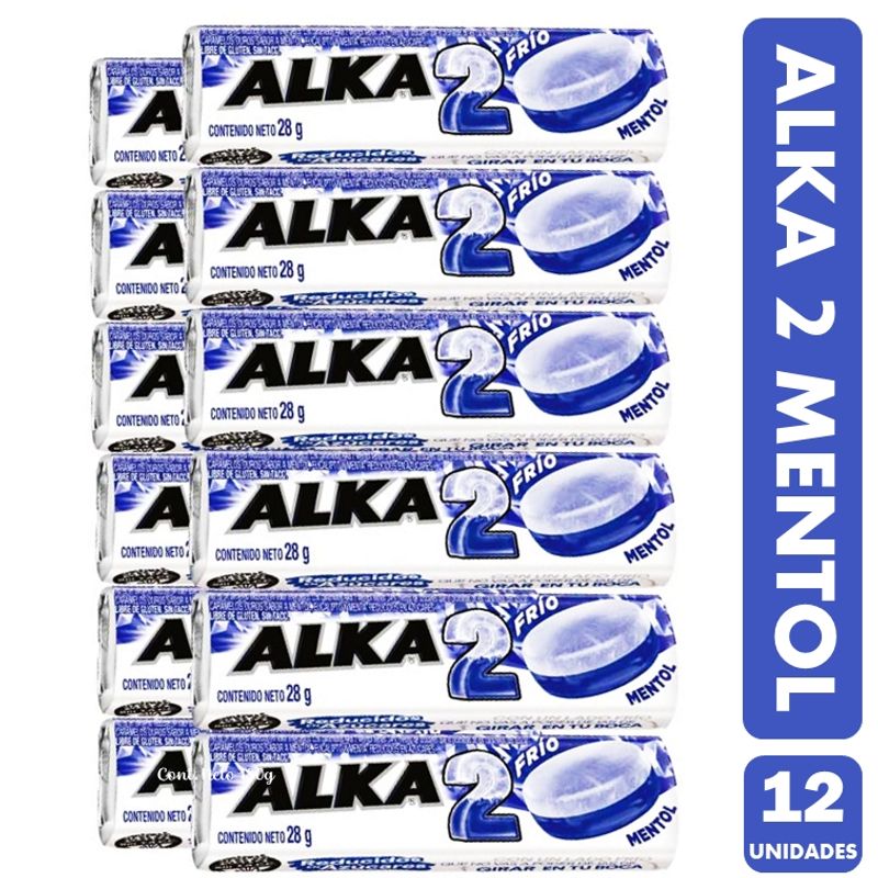 ARCOR - Alka 2 Sabor Mentol Eucalipto Y Menta display 12unidades