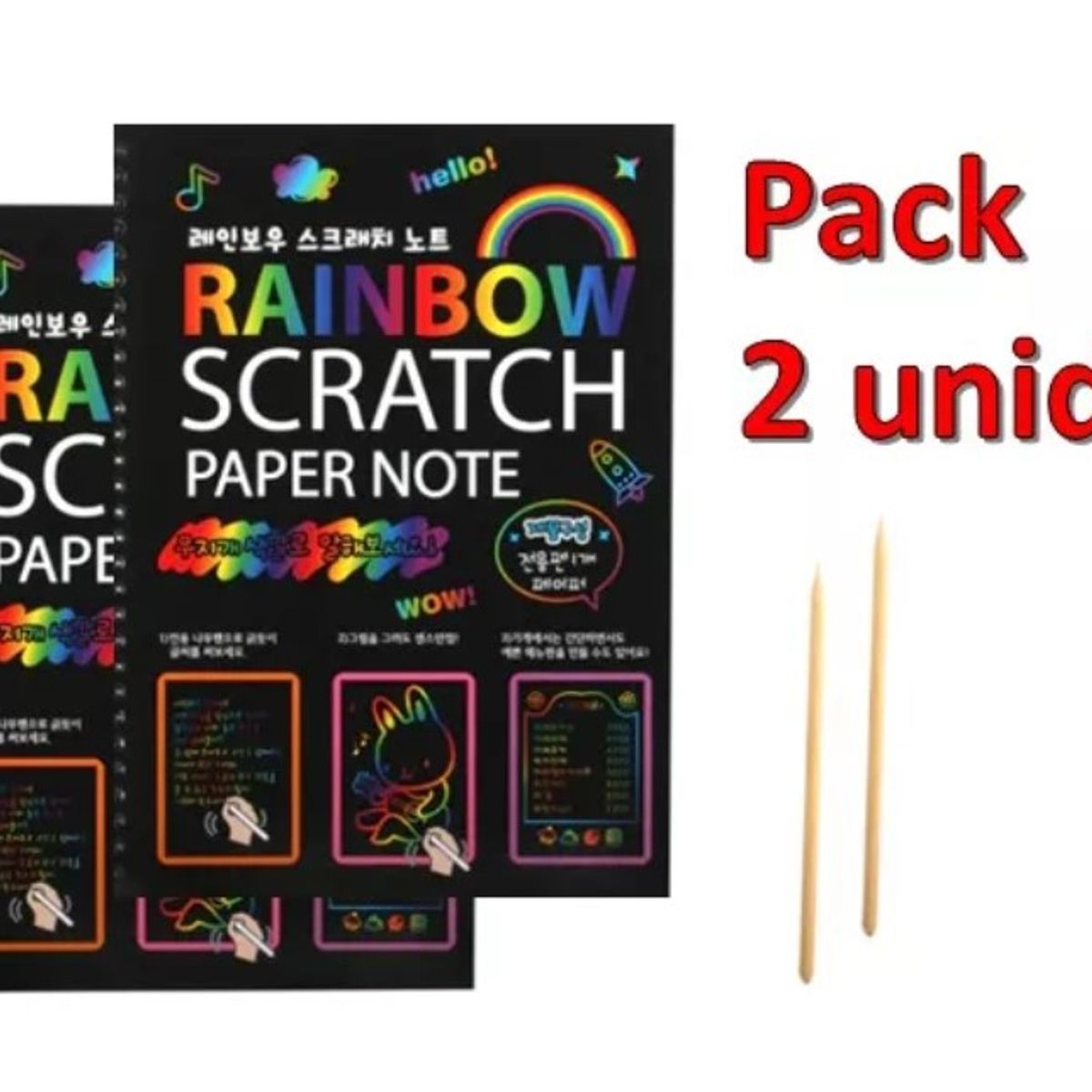 GENERICO - Pack 2 Libretas Raspable Mágicas de Dibujo