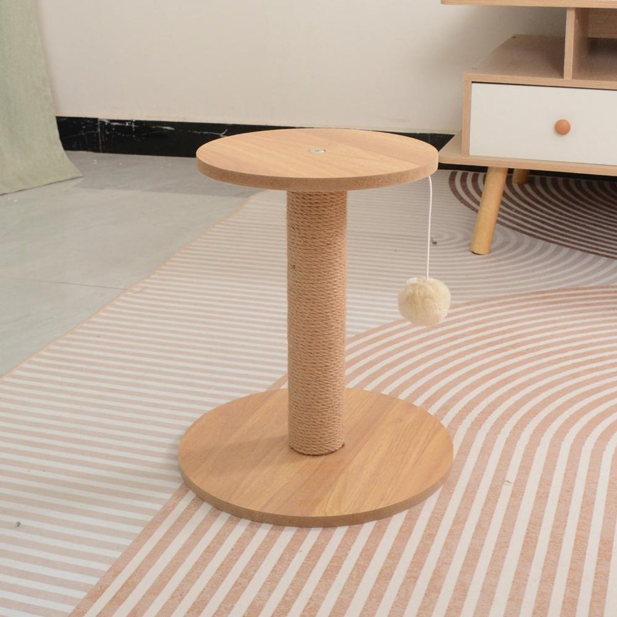 DETODOYMAS - Rascador de Gato 1 nivel + Pompon MH04 DETODOYMAS