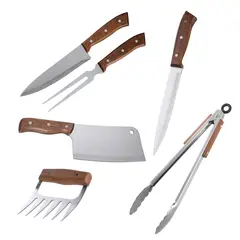 ARTHOME - Set Parrilla 06 Piezas Acero Inoxidable PAR41