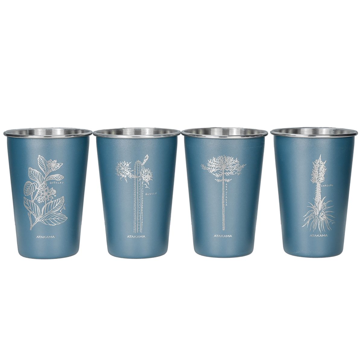 ATAKAMA OUTDOOR - Set De 4 Vasos Camping Atakama Outdoor - 480 ml - Flora