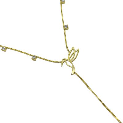 Imagen 2 del producto Collar Colibrí Circón Enchapado Oro 18K