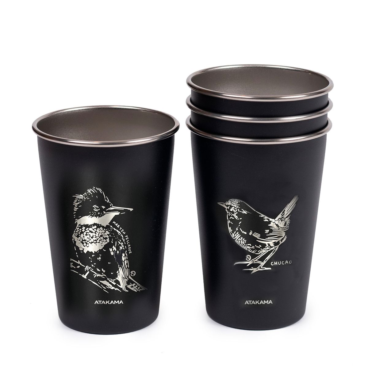 ATAKAMA OUTDOOR - Set De 4 Vasos Camping Atakama Outdoor - 480 ml - Aves