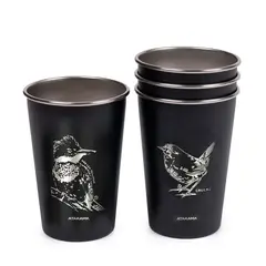 ATAKAMA OUTDOOR - Set De 4 Vasos Camping - 480 ml - Aves