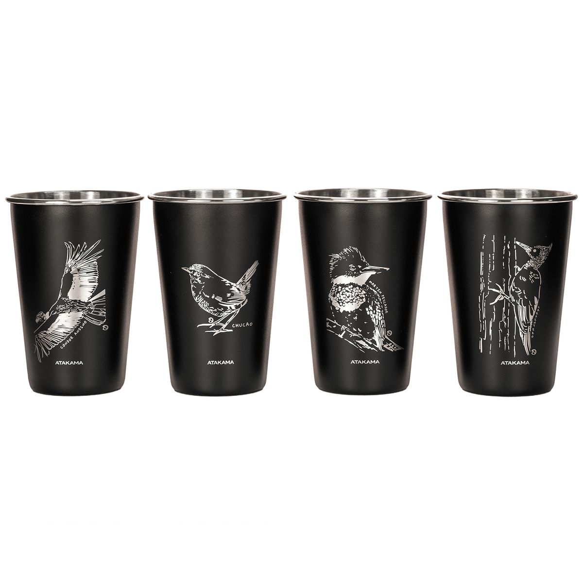 ATAKAMA OUTDOOR - Set De 4 Vasos Camping Atakama Outdoor - 480 ml - Aves