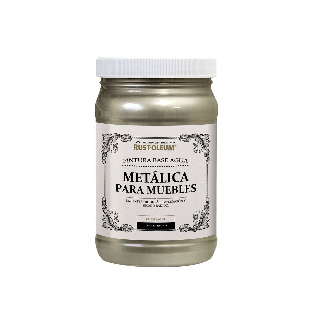 RUST OLEUM - Pintura metálica para muebles champagne satinado
