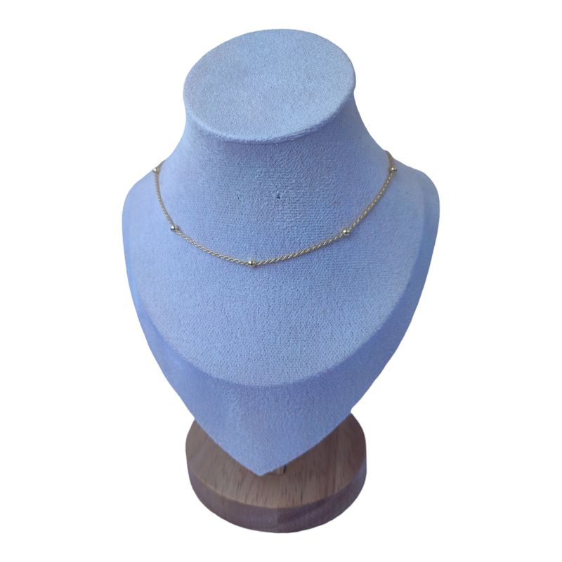 GENERICO - choker ajustable turbillon esferas de plata 925 bañado en oro de 18k