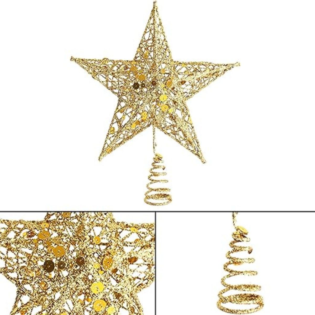 GENERICO - Estrella para Árbol de Navidad de estilo metalizado