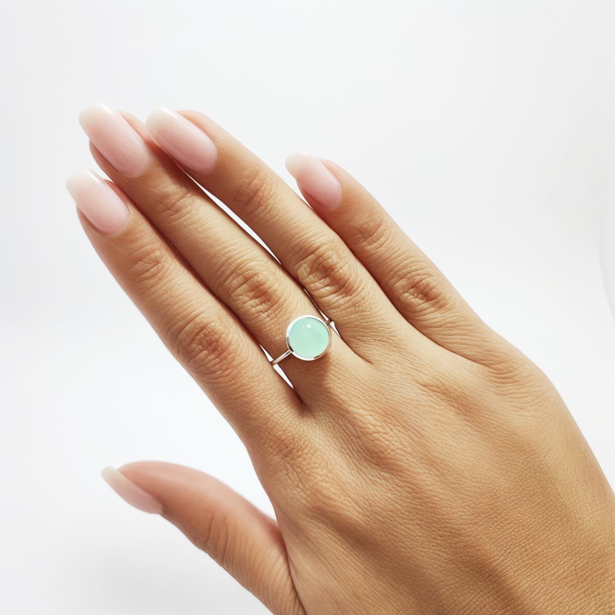 COGGIOLA - Anillo Shakti Calcedonia Plata Fina 925