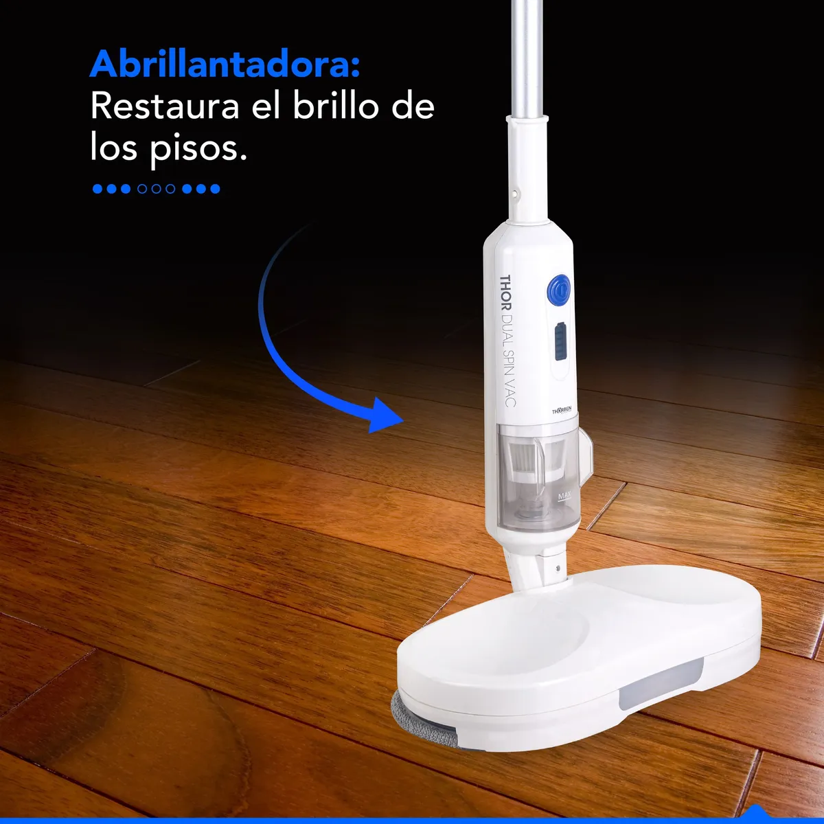 THORBEN - Pulidora, mopa y aspiradora vertical/manual Dual Spin Vac