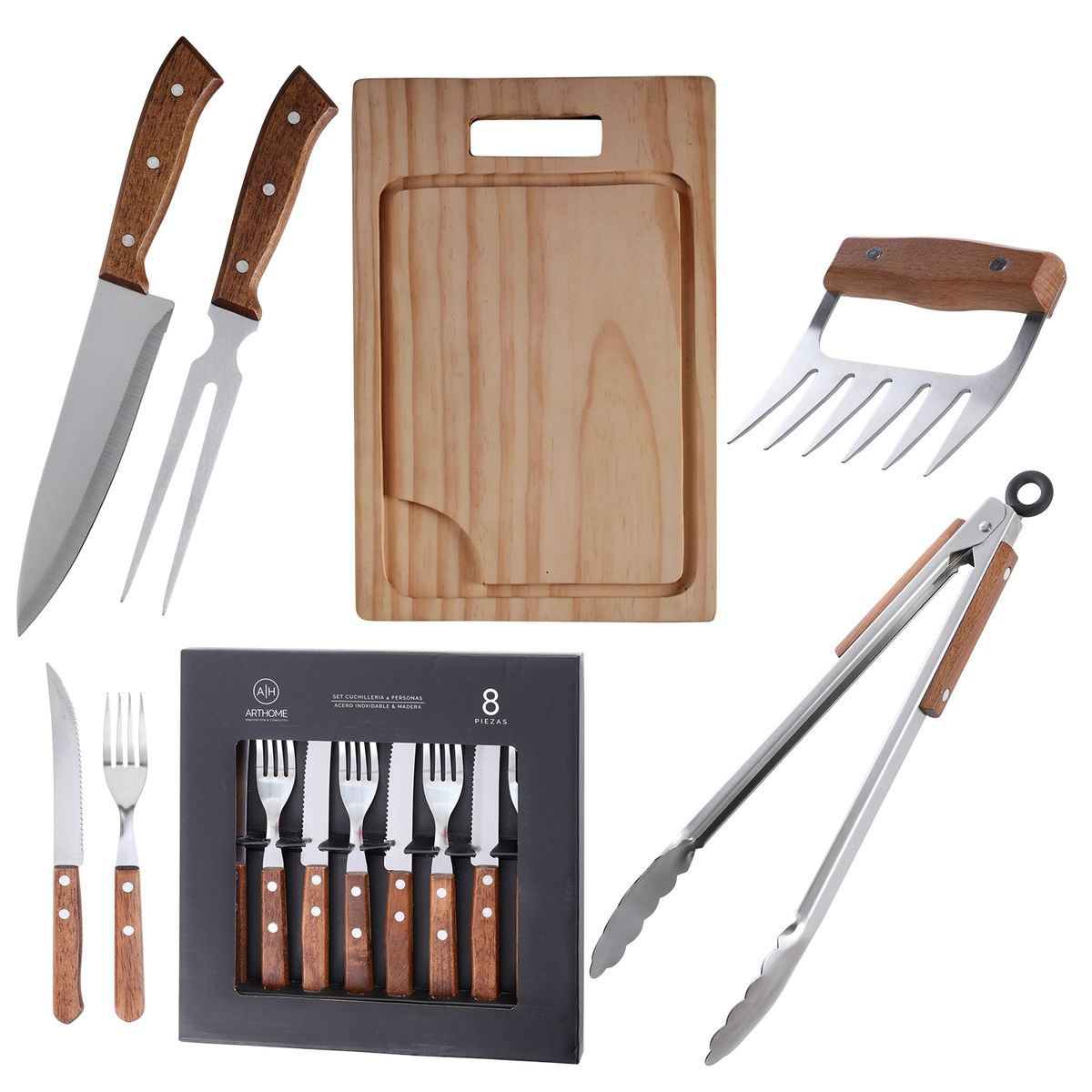 ARTHOME - Set Parrilla 13 Piezas Acero Inoxidable Arthome PAR46