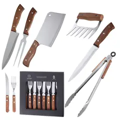 ARTHOME - Set Parrilla 14 Piezas Acero Inoxidable PAR47