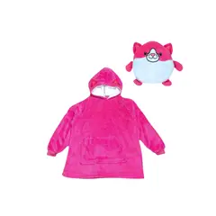 GENERICO - Peluche Polerón Gatita Fucsia Con Capucha Divertido