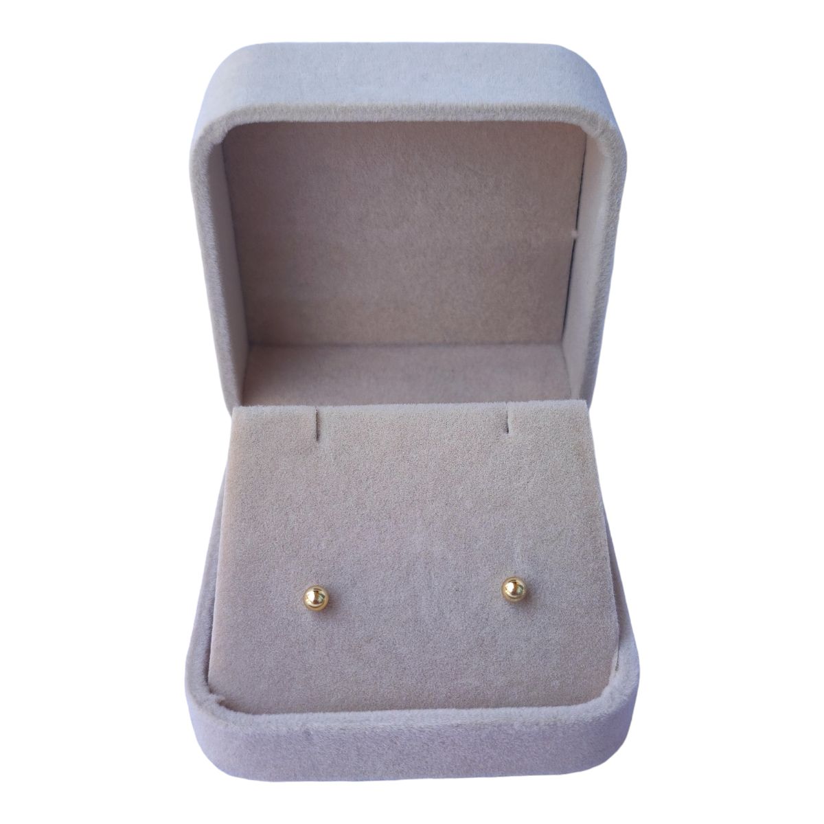 GENERICO - Aros esfera 4 mm de plata 925 bañada en oro de 18 k