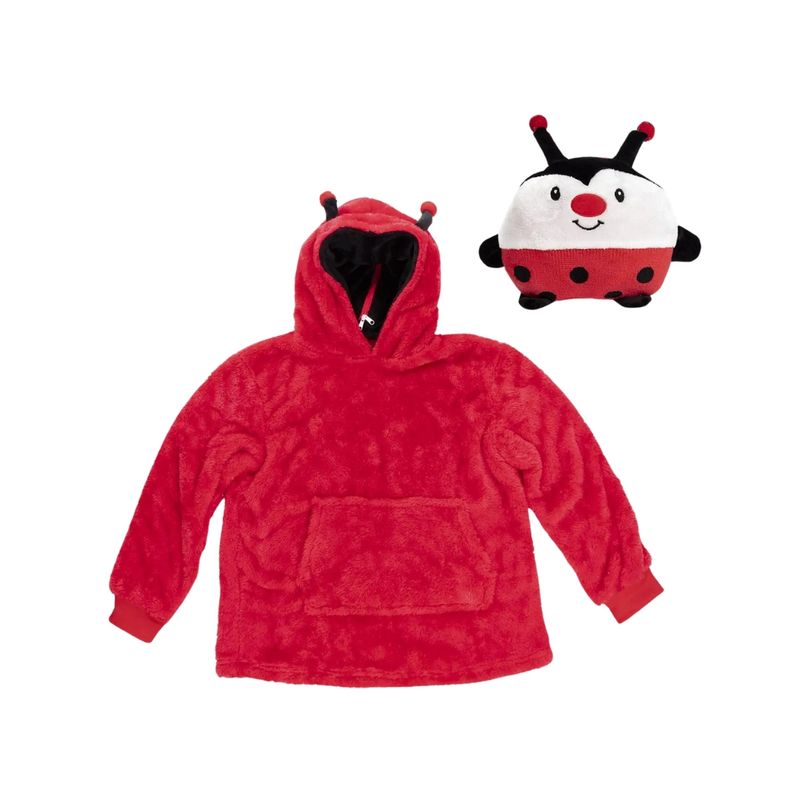 GENERICO - Peluche Polerón Chinita Roja Con Capucha Divertido Y Calentito