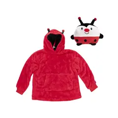 GENERICO - Peluche Polerón Chinita Roja Con Capucha Divertido Y Calentito