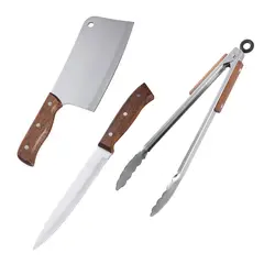 ARTHOME - Set Parrilla 03 Piezas Acero Inoxidable PAR51