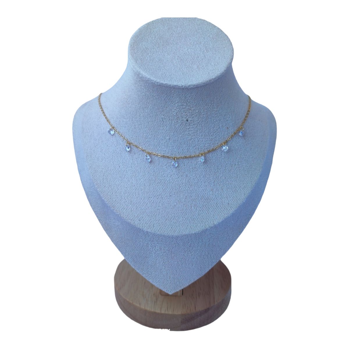 GENERICO - Collar cristales hecho con swarovski de plata 925 bañado en oro de 18k