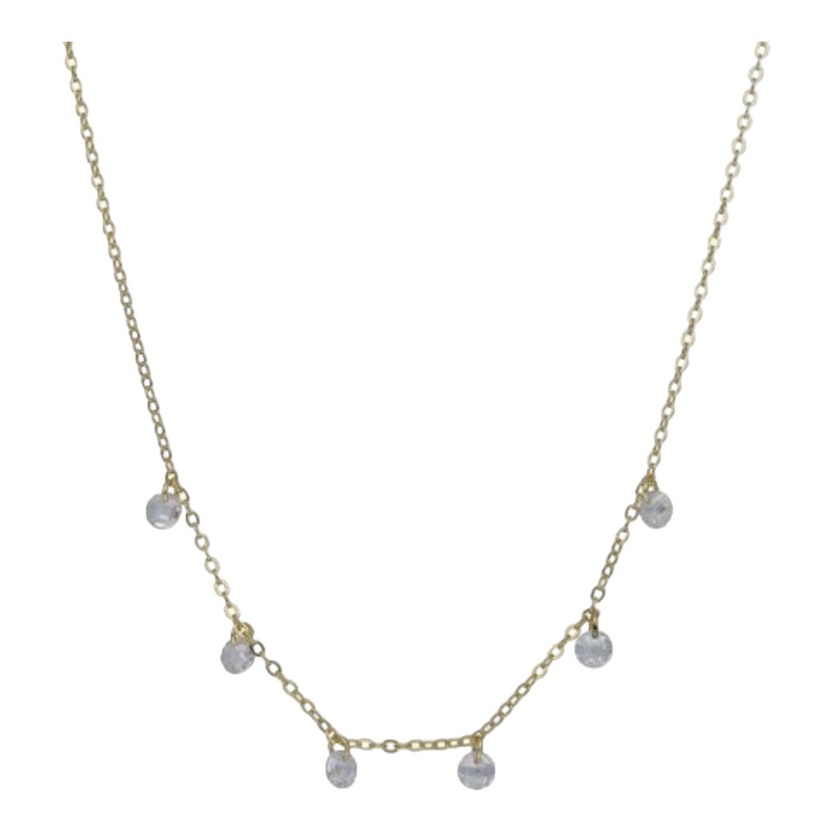 GENERICO - Collar cristales hecho con swarovski de plata 925 bañado en oro de 18k