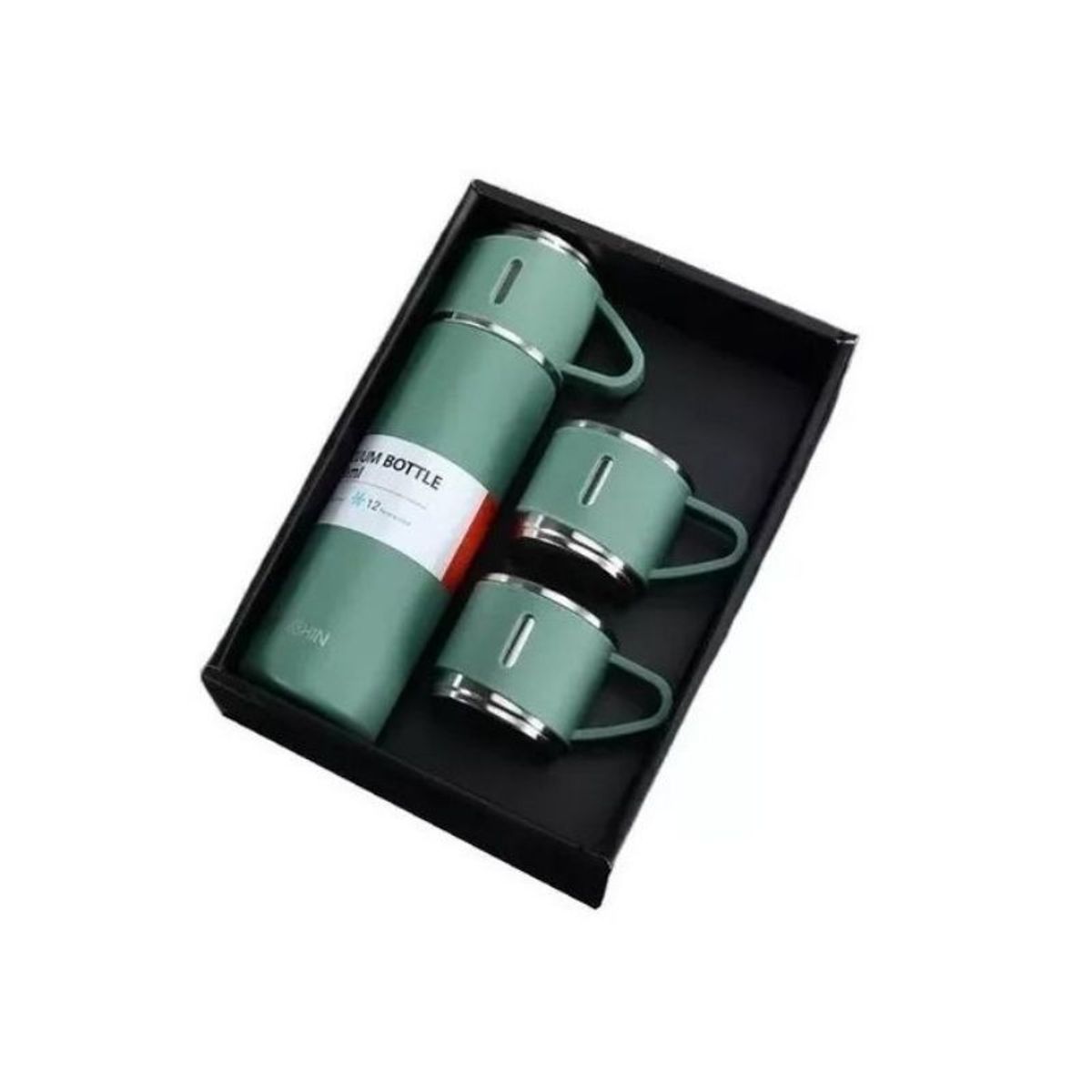 GENERICO - Set Termo Para Agua Caliente Termo Cafe + 2 Tazas 500 Ml