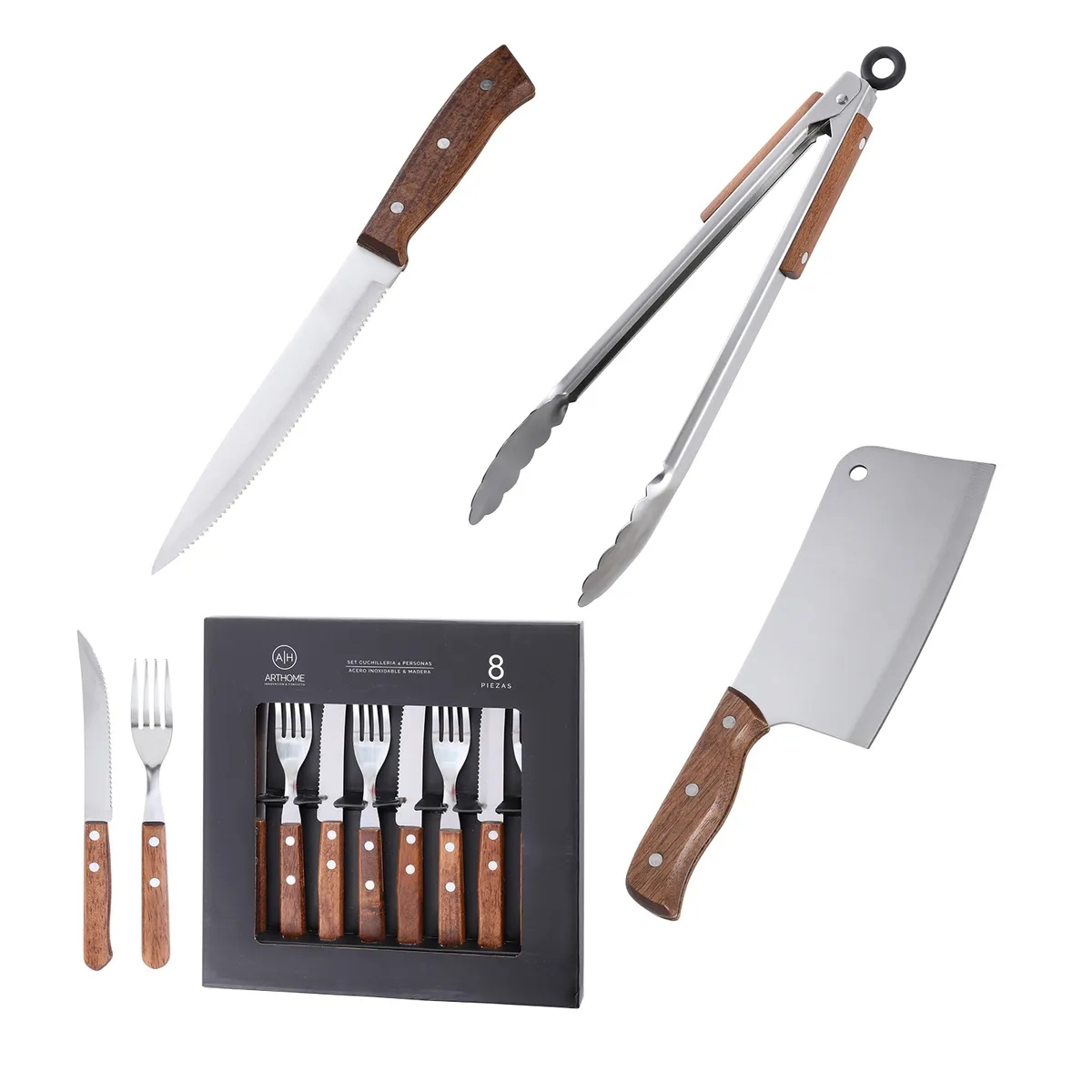 ARTHOME - Set Parrilla 11 Piezas Acero Inoxidable Arthome PAR56