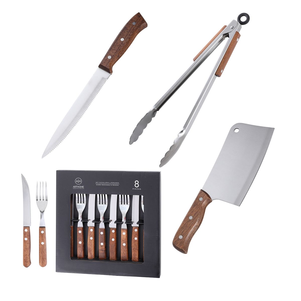 ARTHOME - Set Parrilla 11 Piezas Acero Inoxidable Arthome PAR56