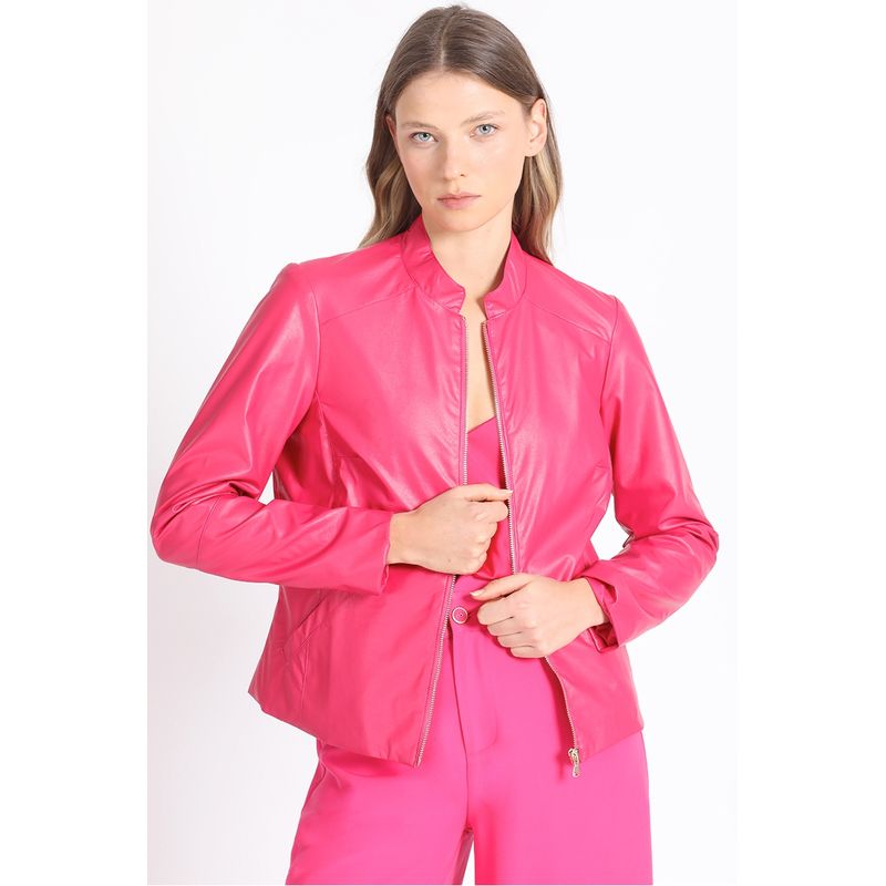 LIOLA - Chaqueta Efecto Cuero, Fucsia Liola