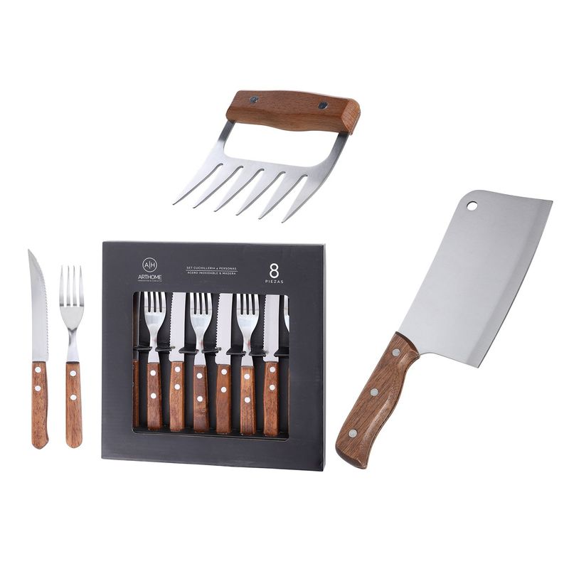 ARTHOME - Set Parrilla 10 Piezas Acero Inoxidable Arthome PAR62