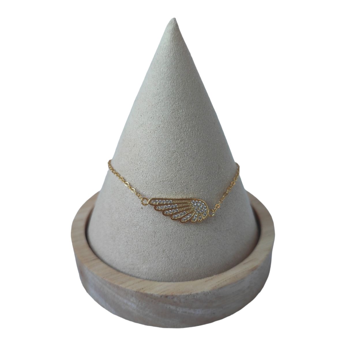 GENERICO - Pulsera ala circones de plata 925 bañada en oro 18 k