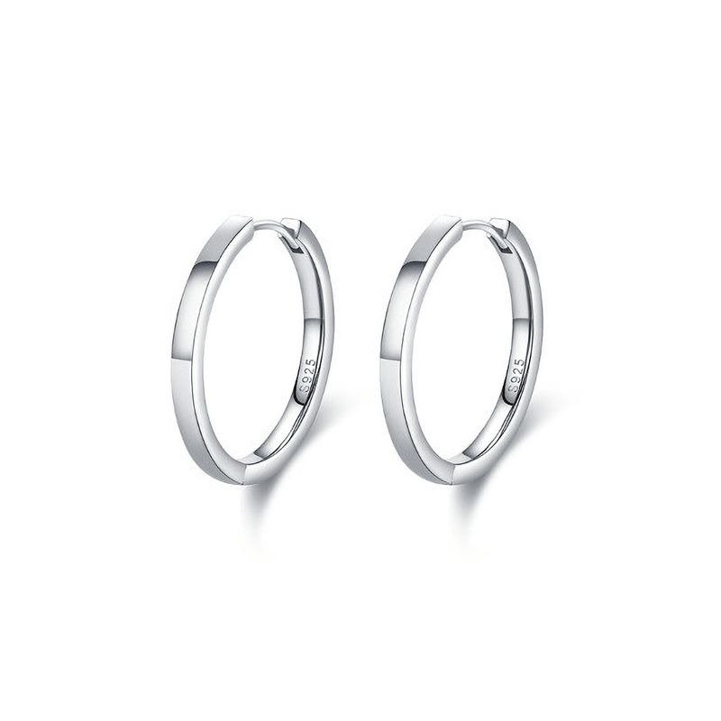 GENERICO - Argollas Lisas Silver 23mm - Azul Zafira