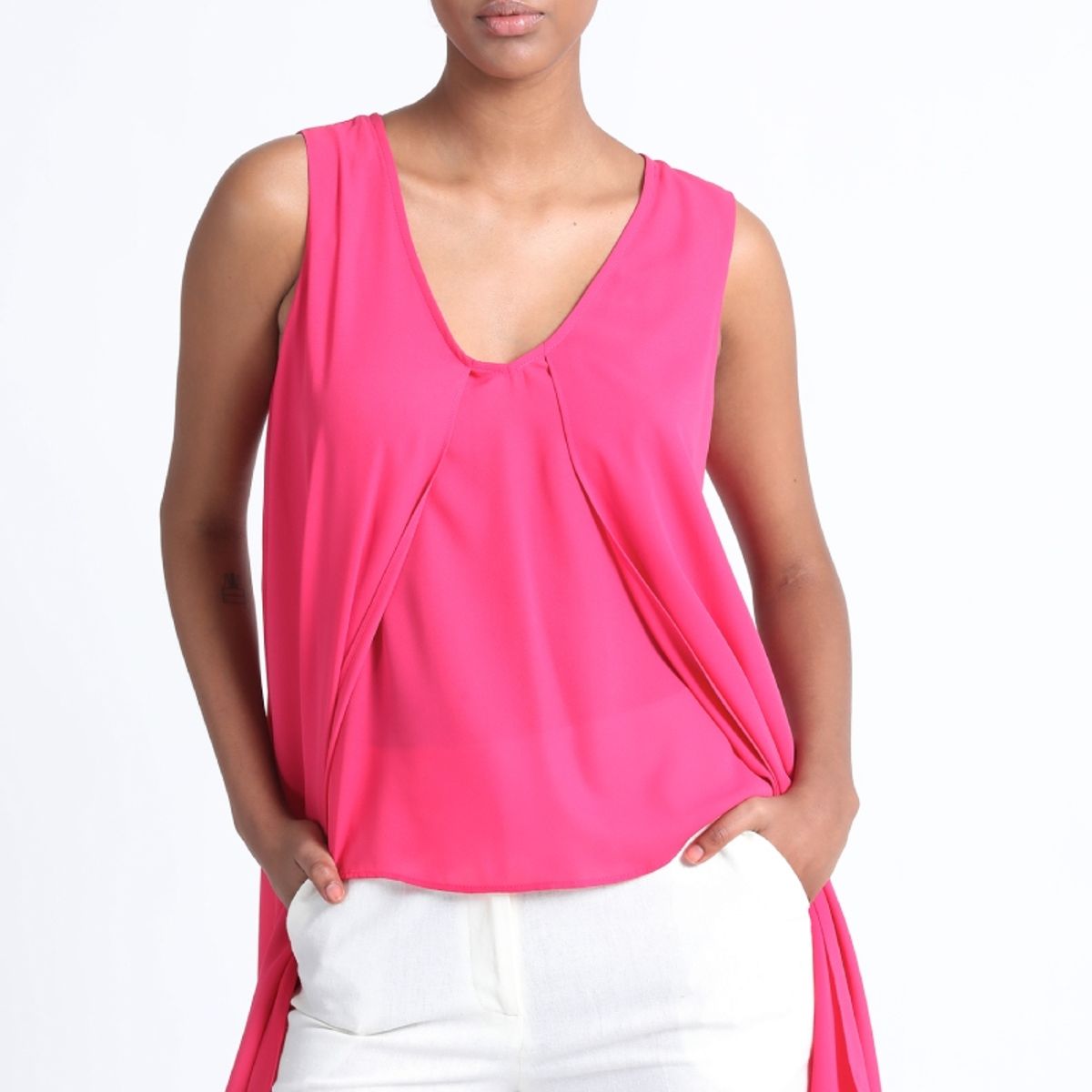 LIOLA - Blusa Doble Capa Fucsia Liola
