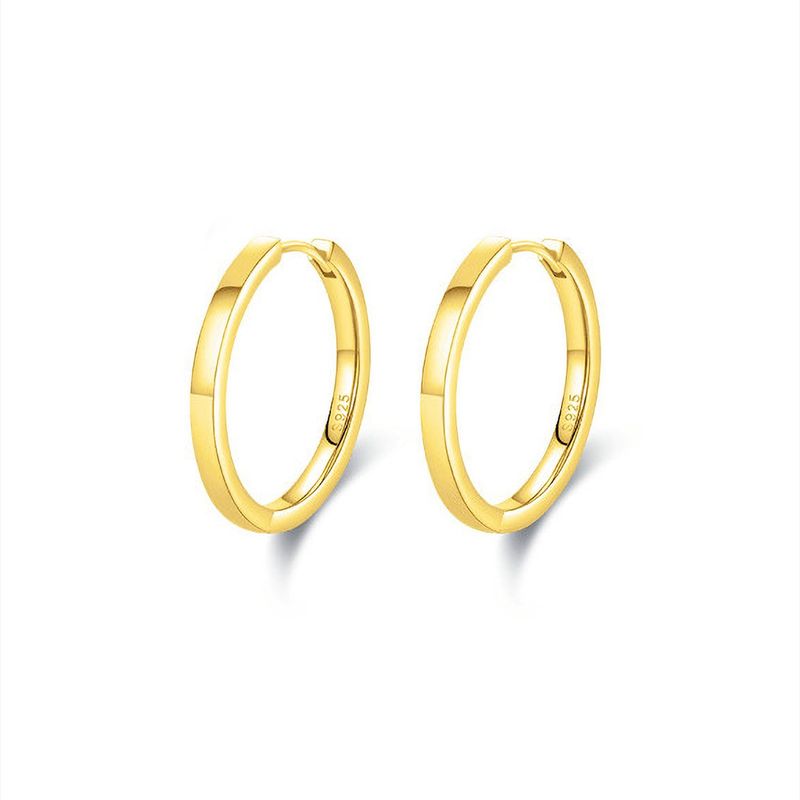 GENERICO - Argollas Lisas Gold 23mm - Azul Zafira