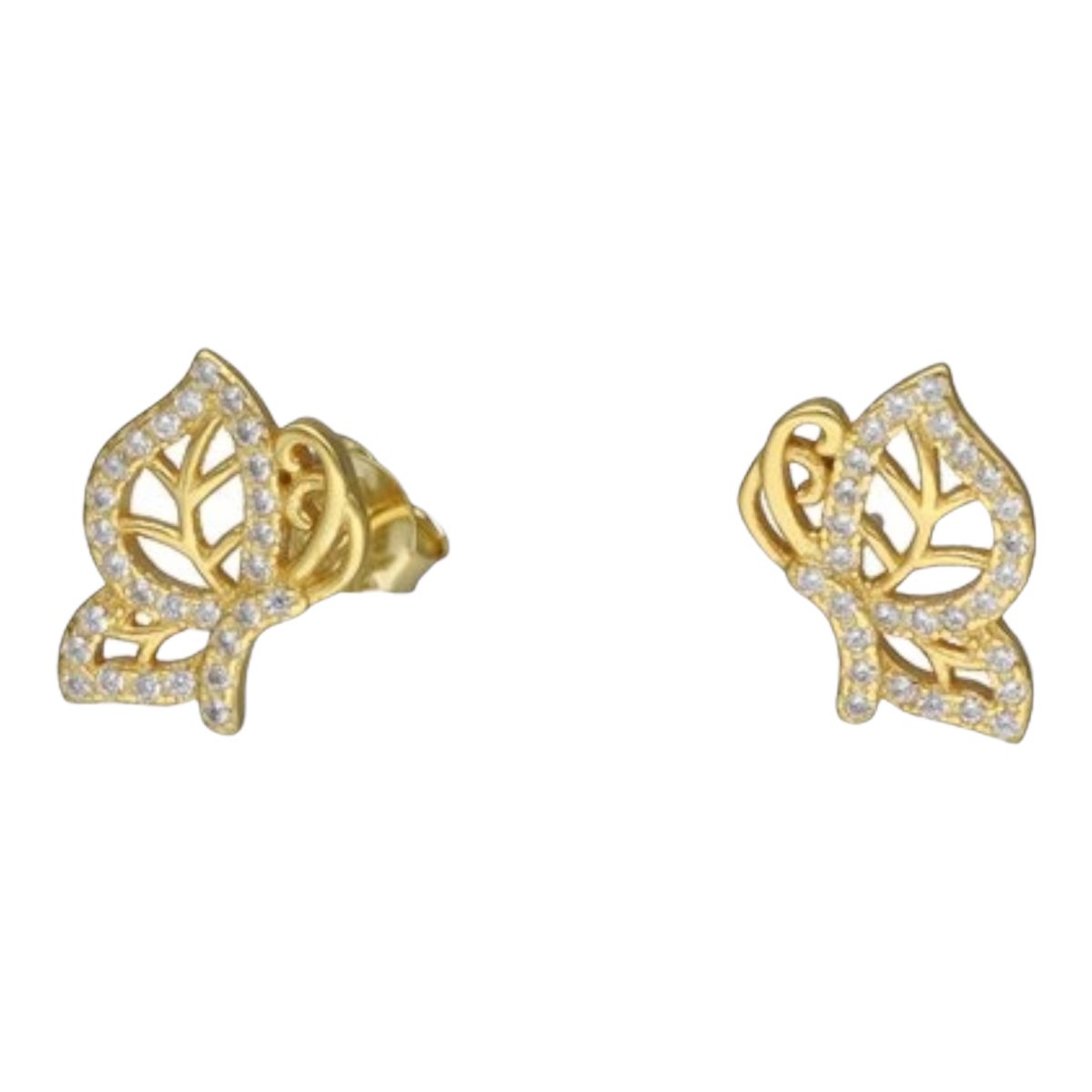 GENERICO - Aro mariposa circones de plata 925 bañados en oro de 18 k