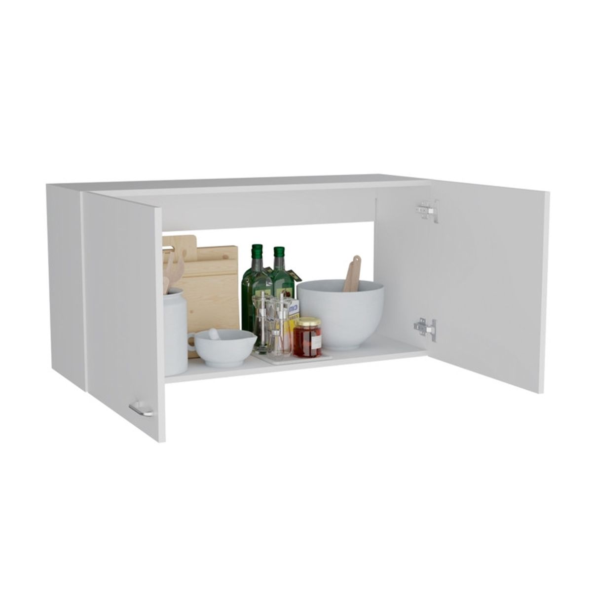 FMFURNITURE - Mueble Mural De Cocina 2 Puertas Blanco 160x54x35 cm