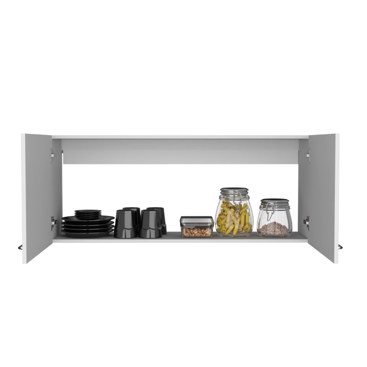 FMFURNITURE - Mueble Mural De Cocina 2 Puertas Blanco 160x54x35 cm