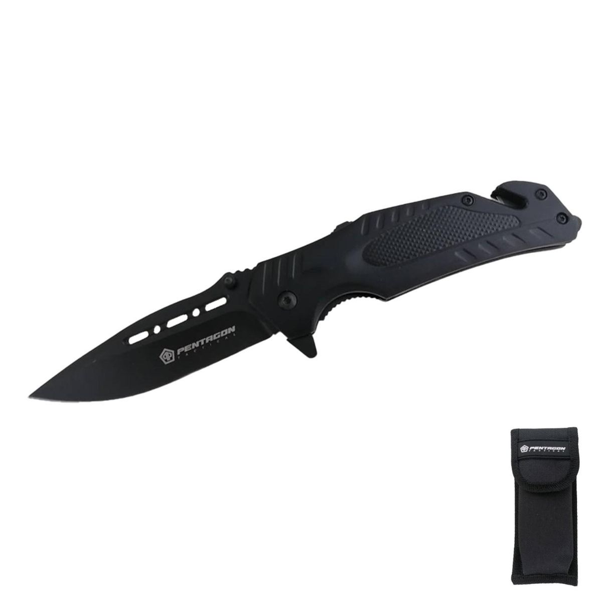 PENTAGON - Cuchillo Navaja Pentagon Caza Supervivencia - Negro