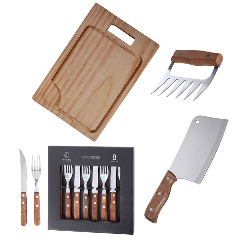 ARTHOME - Set Parrilla 11 Piezas Acero Inoxidable Arthome PAR65