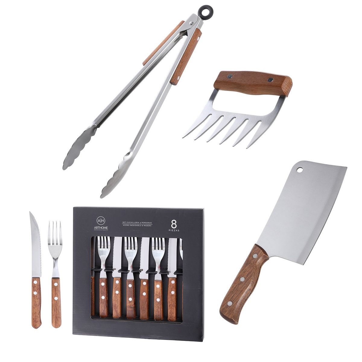 ARTHOME - Set Parrilla 11 Piezas Acero Inoxidable Arthome PAR66