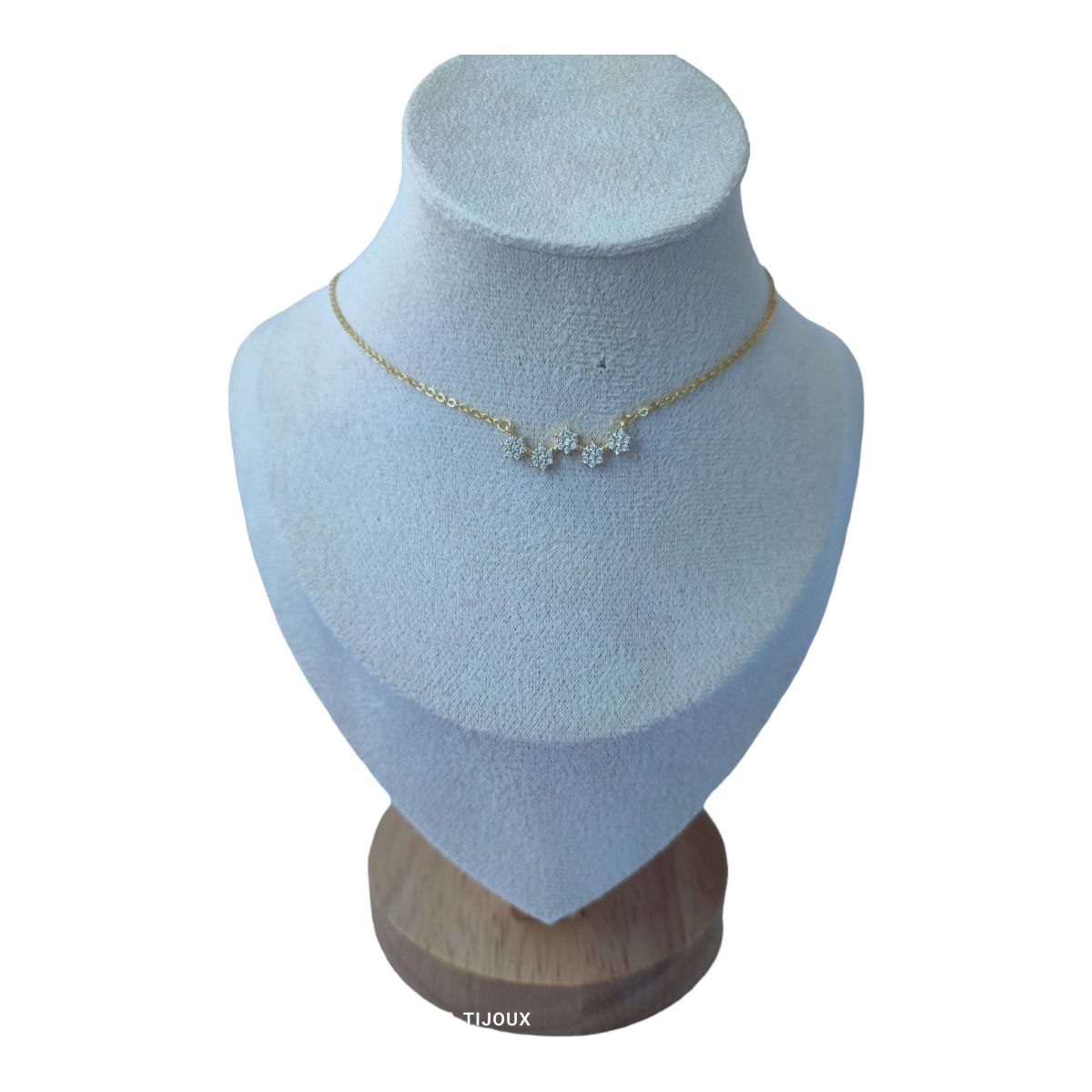 GENERICO - Collar estrellas circones de plata 925 bañado en oro de 18 k