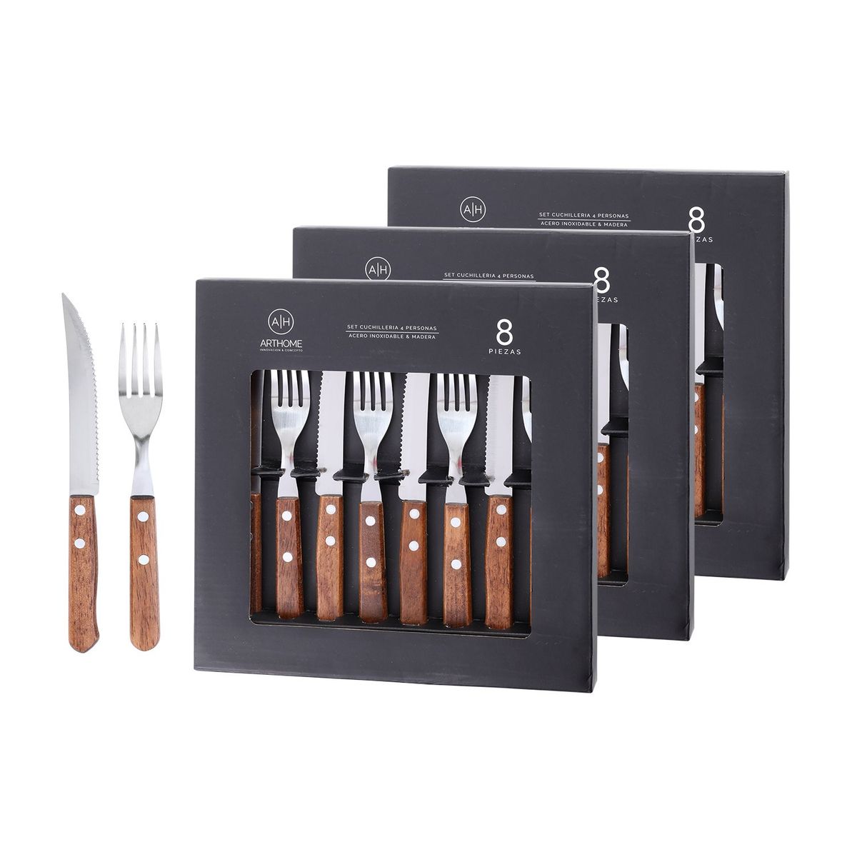 ARTHOME - Set Parrilla 24 Piezas Acero Inoxidable Arthome PAR68