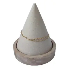 GENERICO - Pulsera doble Singapur de plata 925 bañada en oro de 18 k