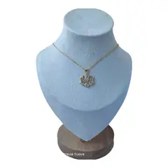 GENERICO - Collar flor de loto circones de plata 925 bañado en oro de 18 k