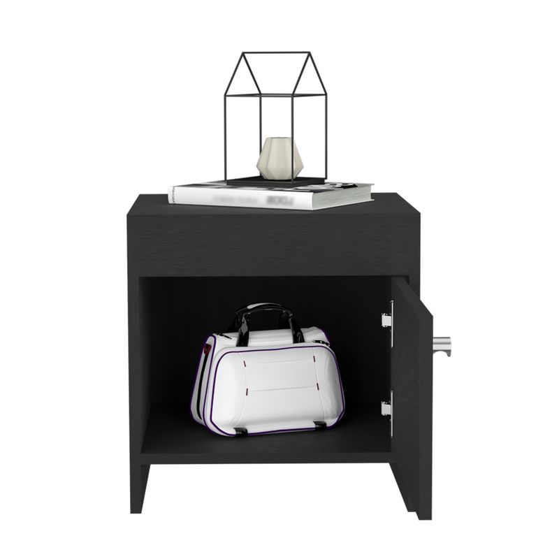FMFURNITURE - Velador 1 Puerta - Negro 41.6x40x35.2 cm.