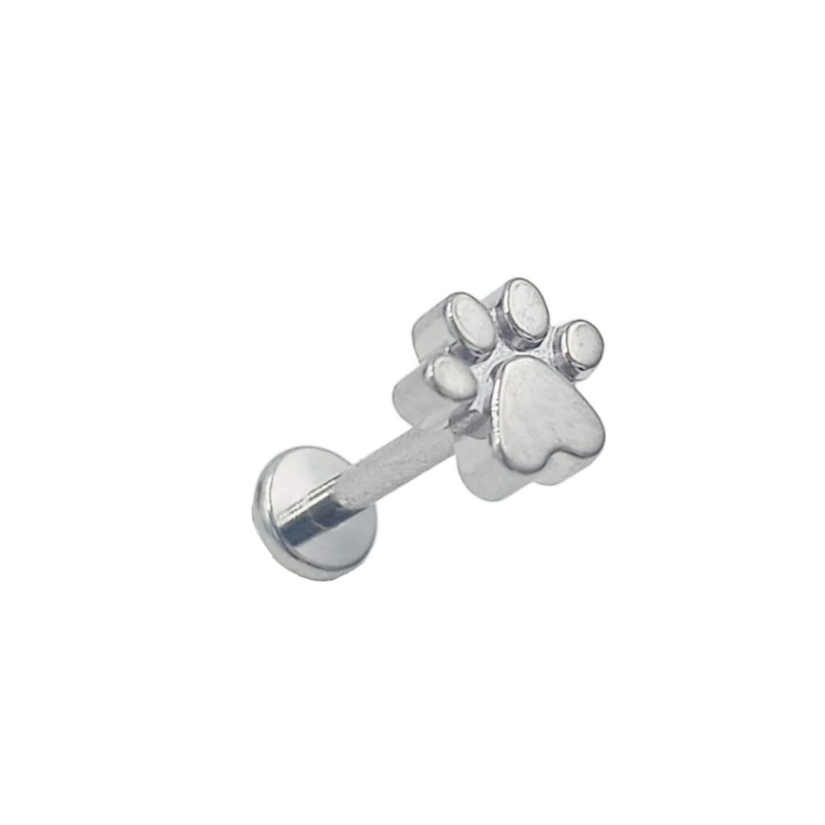 ELBAULDEJUMA - Piercing Labret F136 G23 Acero Titanio Huella Perro Gato