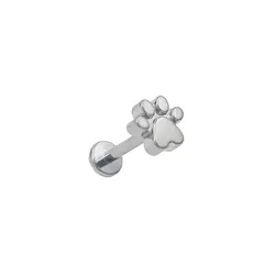 ELBAULDEJUMA - Piercing Labret F136 G23 Acero Titanio Huella Perro Gato