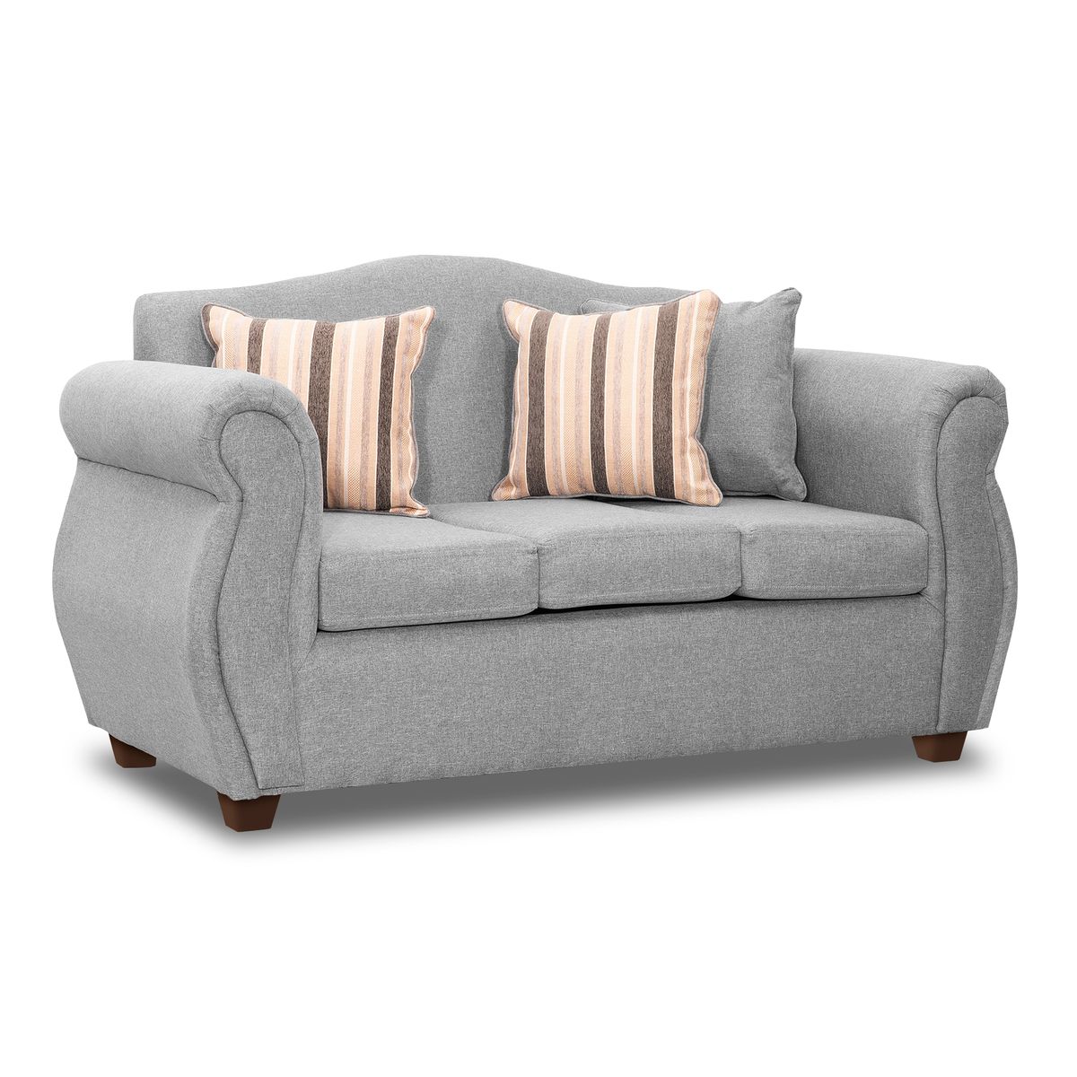 DECOOUTLET - Sofa 3 Cuerpos Cancún 157 Tela Gris Claro