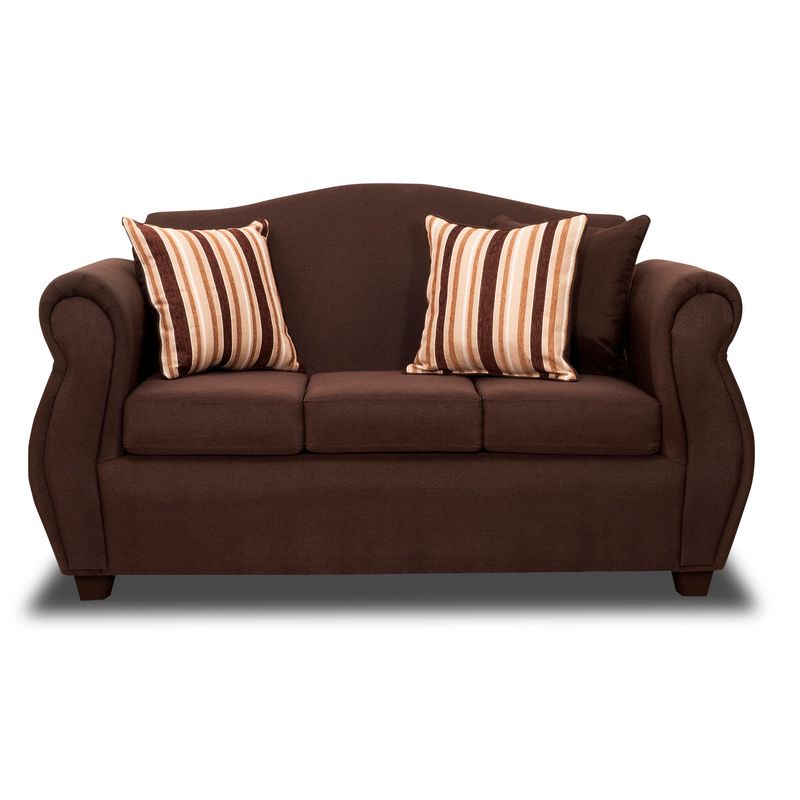 DECOOUTLET - Sofa 3 Cuerpos Cancún 157 Tela Chocolate